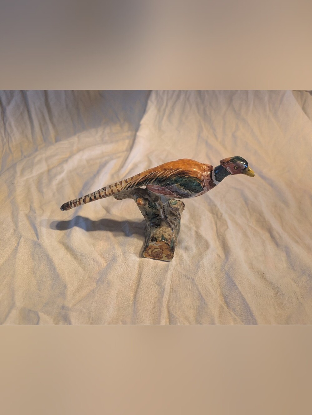 2/60$ Vintage Multicolor Ceramic Pheasant Figurine